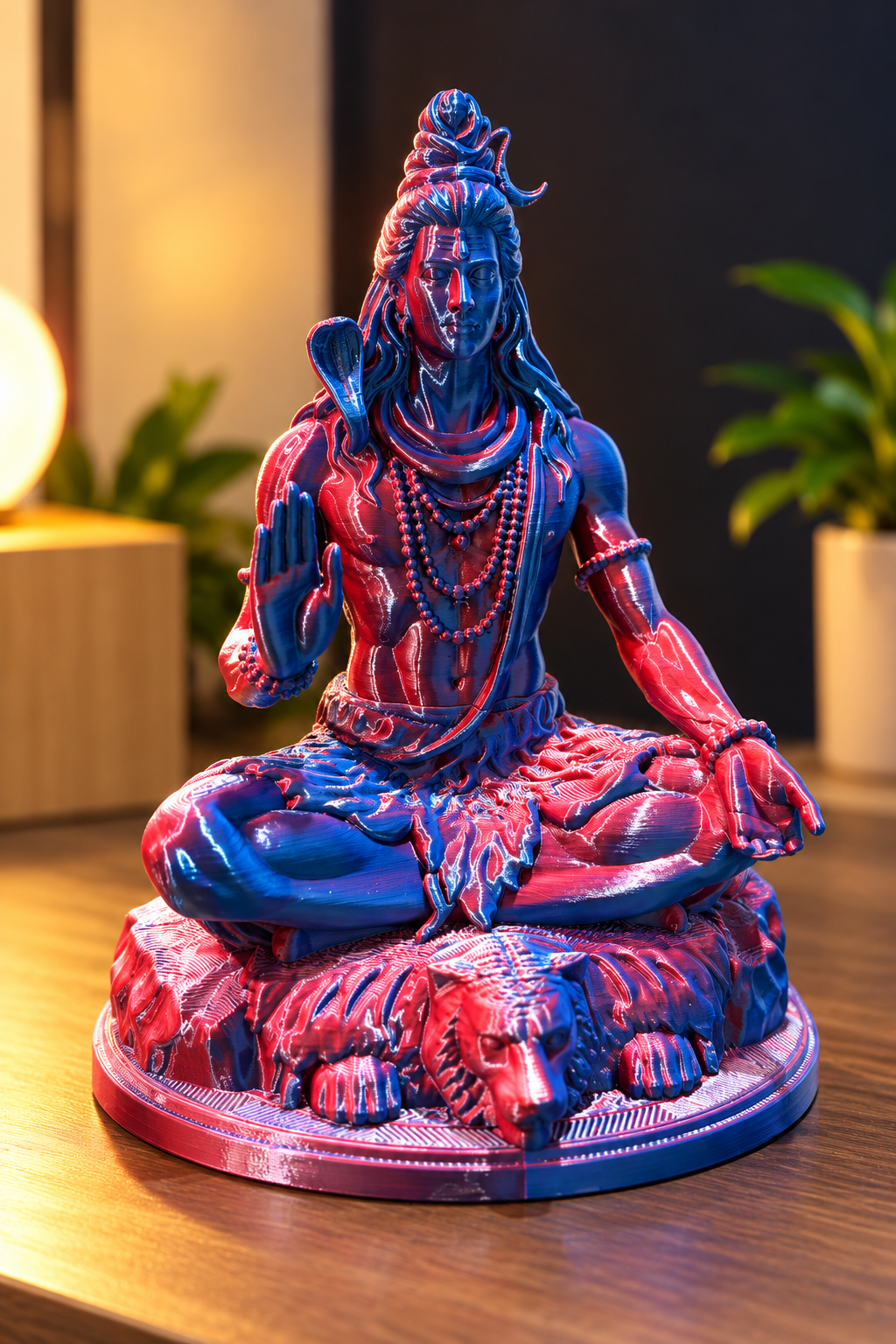 Tri-Color 3D Printed Lord Shiva Idol | Mahadev Statue | 5 inches