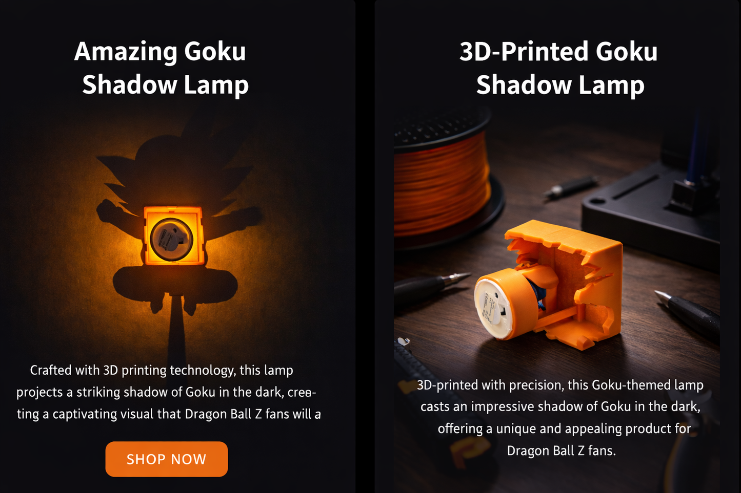3D Printed Goku Shadow Lamp