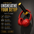 Katana Headphone Wall Mount Hook – Samurai Style Gaming Headset Holder (Premium 3D Printed Design)