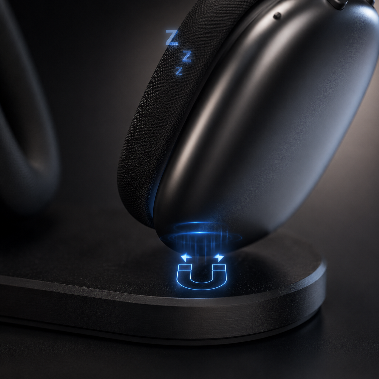 AirPods Max Stand with Auto Sleep Magnets | 3D Printed Desk Holder | Magnetic Headphone Dock