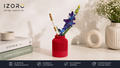 Modern Ribbed 3D Printed Vase – Matte Red Decorative Flower Pot