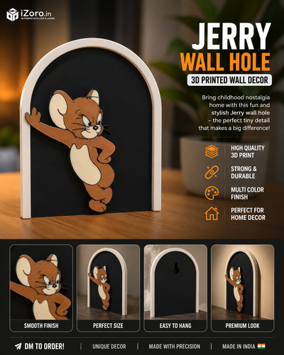 Jerry Wall Hole Decor – Multicolor 3D Printed Wall Art