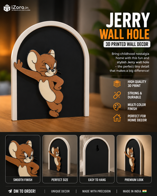 Jerry Wall Hole Decor – Multicolor 3D Printed Wall Art